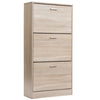 3 Drawer Shoe Cabinet Storage Rack Hallway Cupboard Stand Unit Wooden Footwear