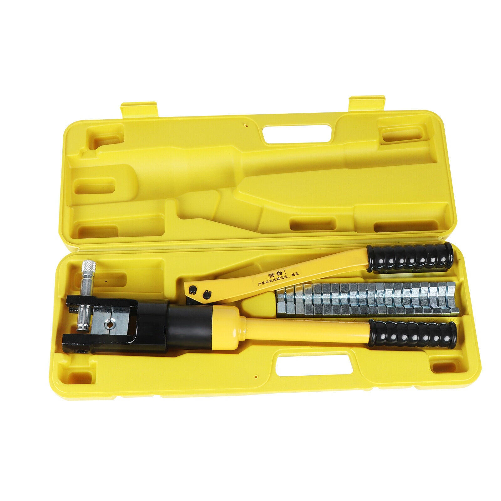 16 Ton Hydraulic Crimper Crimping Tool Wire Battery Cable Lug Terminal Set