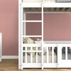 3ft Bunk Beds Cabin Wood Bed Frame Kids Children Sleeper with Fences & Ladder HT
