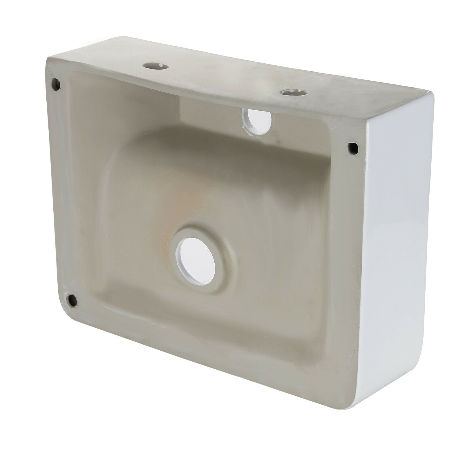 Compact classic Cloakroom Basin square ceramic small wall hanging Bathroom Sinks