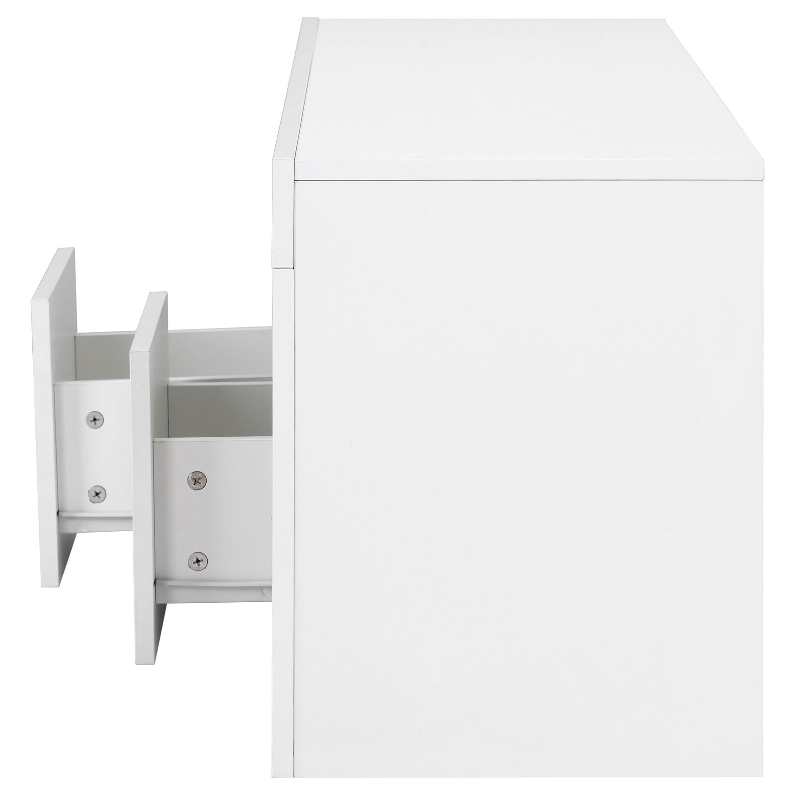 Modern TV Unit Cabinet TV Stand w/Storage 2 Drawers High Gloss LED Light