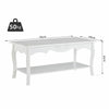 Wooden Coffee Tea Table Modern White Shelf Storage Living Room Home Furniture