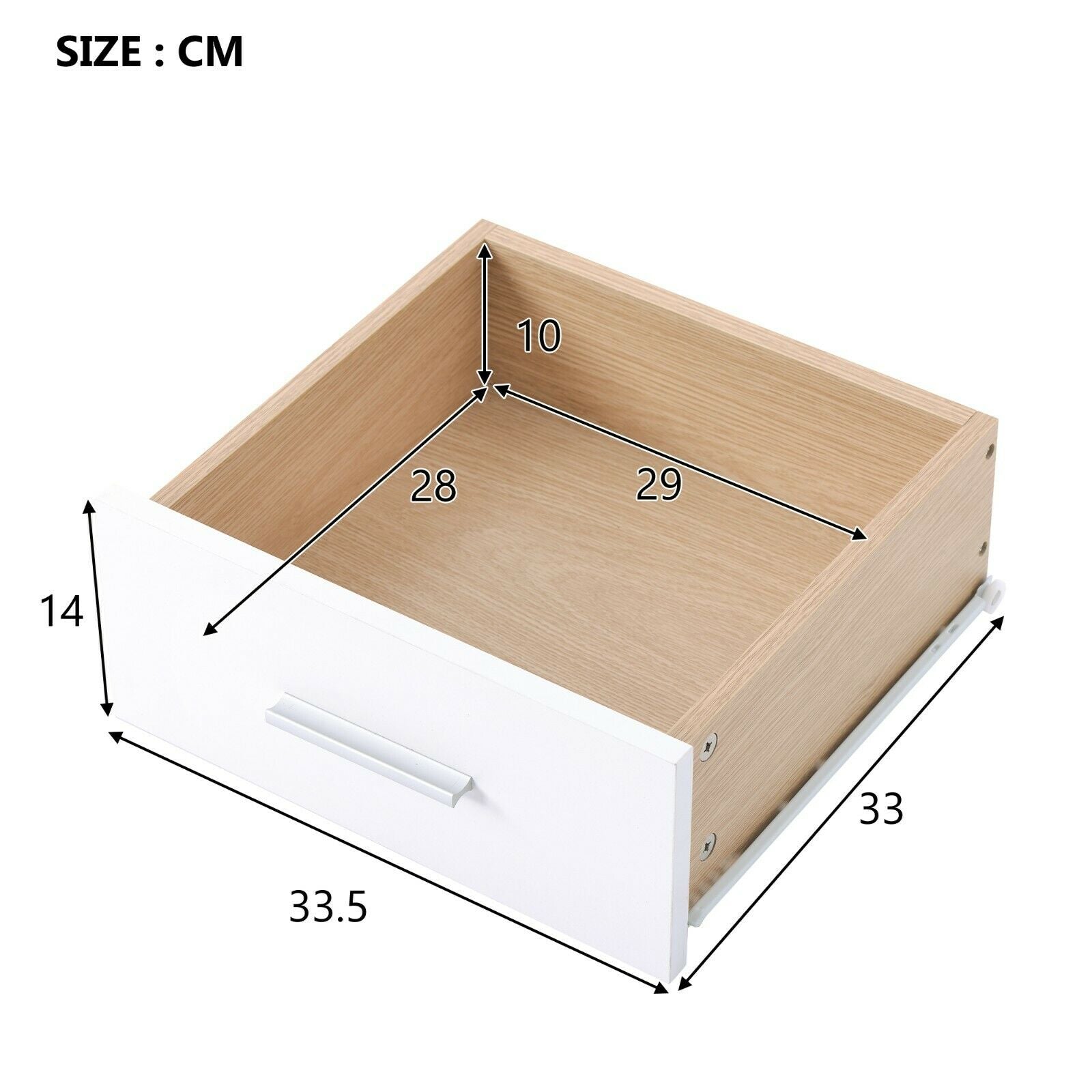 2 Drawer Wooden Bedside Table Cabinet Nightstand Storage Bedroom Furniture