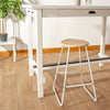 2x Wooden Bar Stools Breakfast Kitchen Island Counter Dining Chair White / Pine