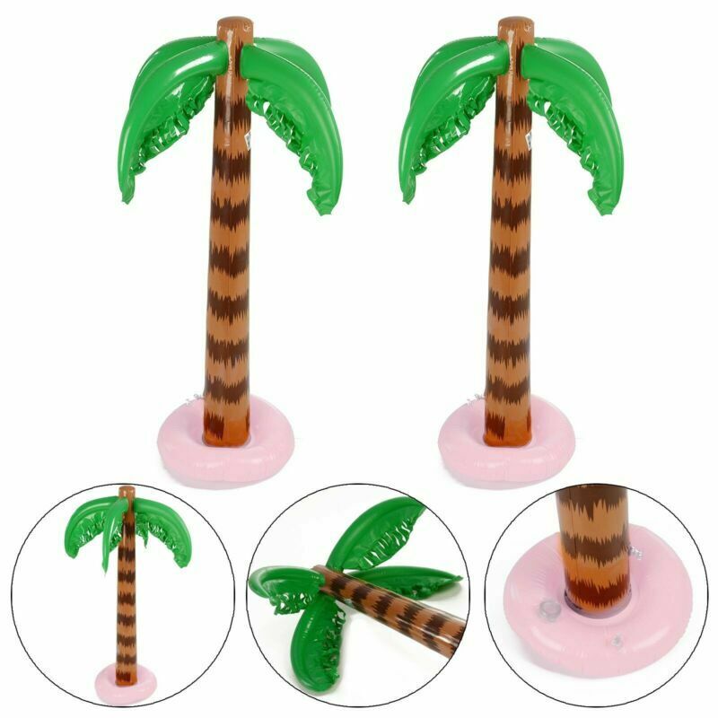 2x Inflatable Blow Up Palm Tree Hawaiian Tropical Pool Beach Party Decoration UK