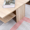 Oak 2 Tier Coffee Table Open Shelf Living Room Furniture Storage Cabinet