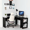 L-shaped Corner Computer Desk PC Table Workstation Home Office Furniture Black