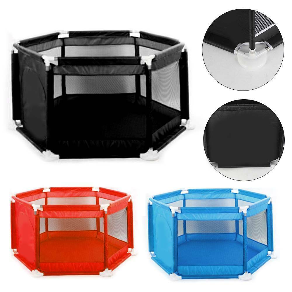 Baby Playpen 6 Sides with Round Zipper Door Play Pen for Toddlers