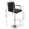 2×Bar Stools Leather Chairs Breakfast Chairs Swivel Gas Lift Kitchen with Arm
