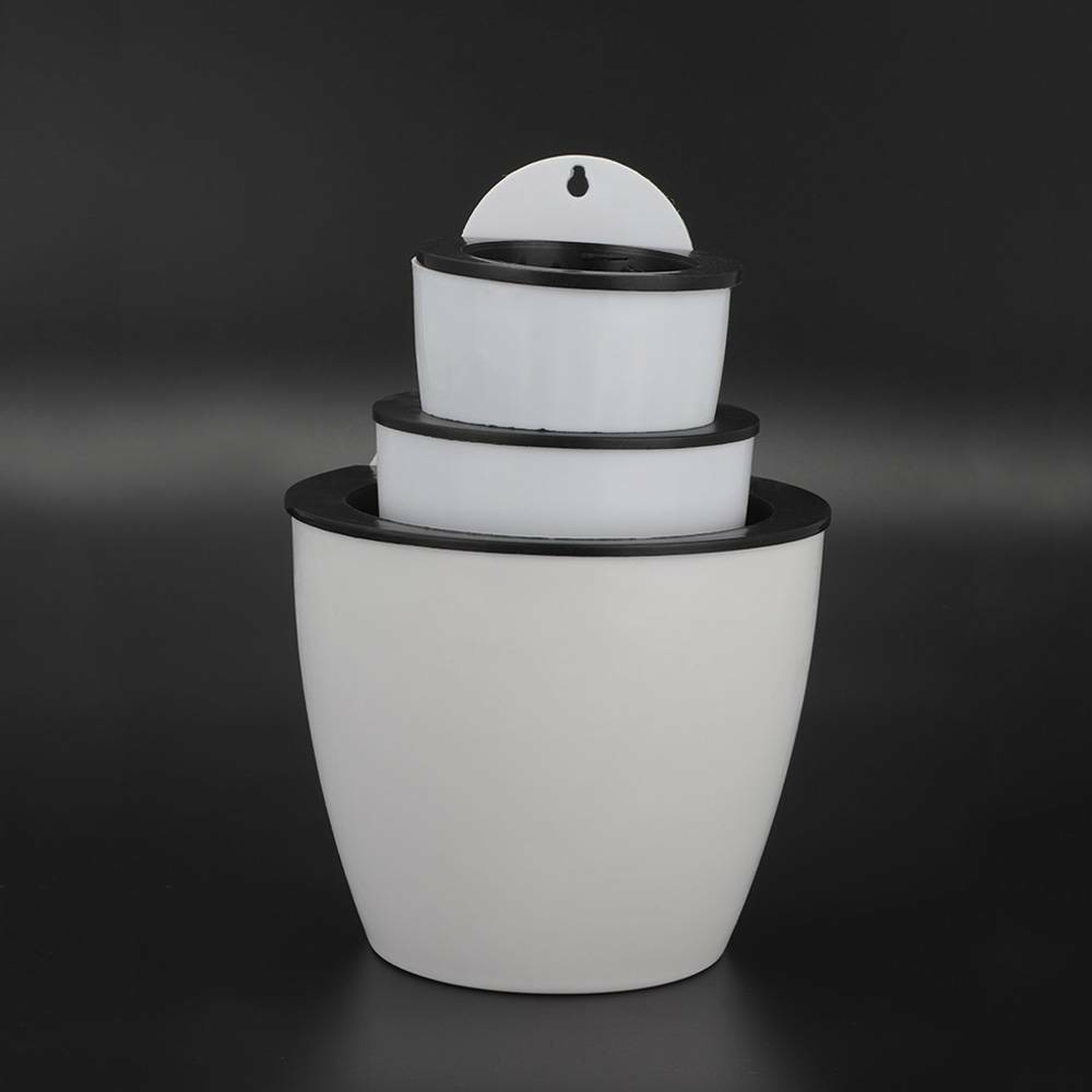3Pcs Wall Hanging Plant Flower Pot Self-watering Plastic Planter House Garden