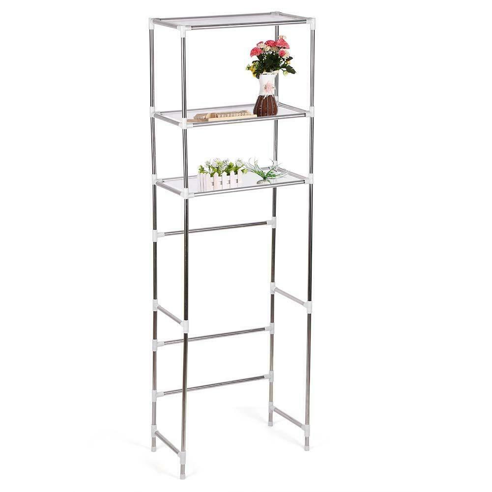 3 Shelf Over Laundry Machine Toilet Bathroom Storage Stand Rack Organizer Holder