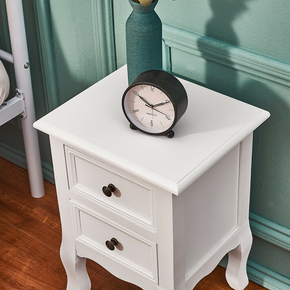 White Bedside Table With Drawer Cabinet Bedroom Furniture Storage Nightstand