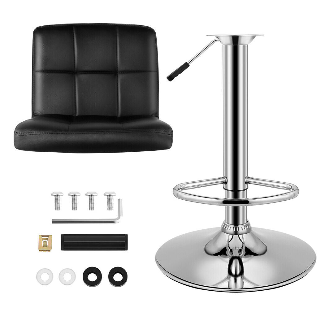 2×Bar Stools Leather Chairs Breakfast Chairs Swivel Gas Lift Kitchen Cushioned