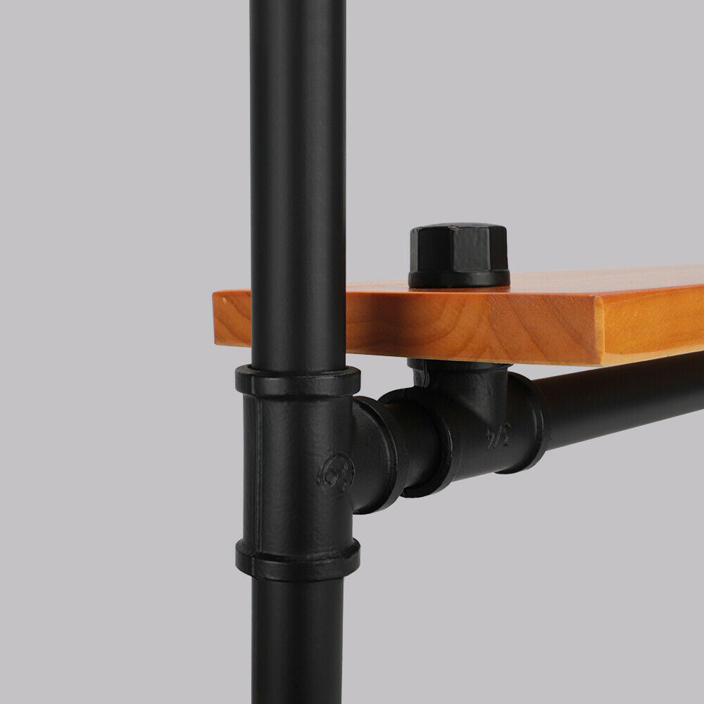 3 Tiers Large Rustic Industrial Pipe Wall Floating Shelf Wooden Storage DIY