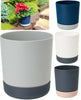 Satina Duo Plant Pots With Saucers Garden Flower Planters Indoor Stand Flowerpot