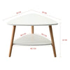 2 Tier Triangle Coffee Table with Solid Wood Legs Living Room Furniture Modern