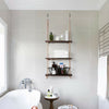 Nostalgic 3 Tier Shelf Wall Hanging Shelves Natural Rope Wooden Floating Shelves