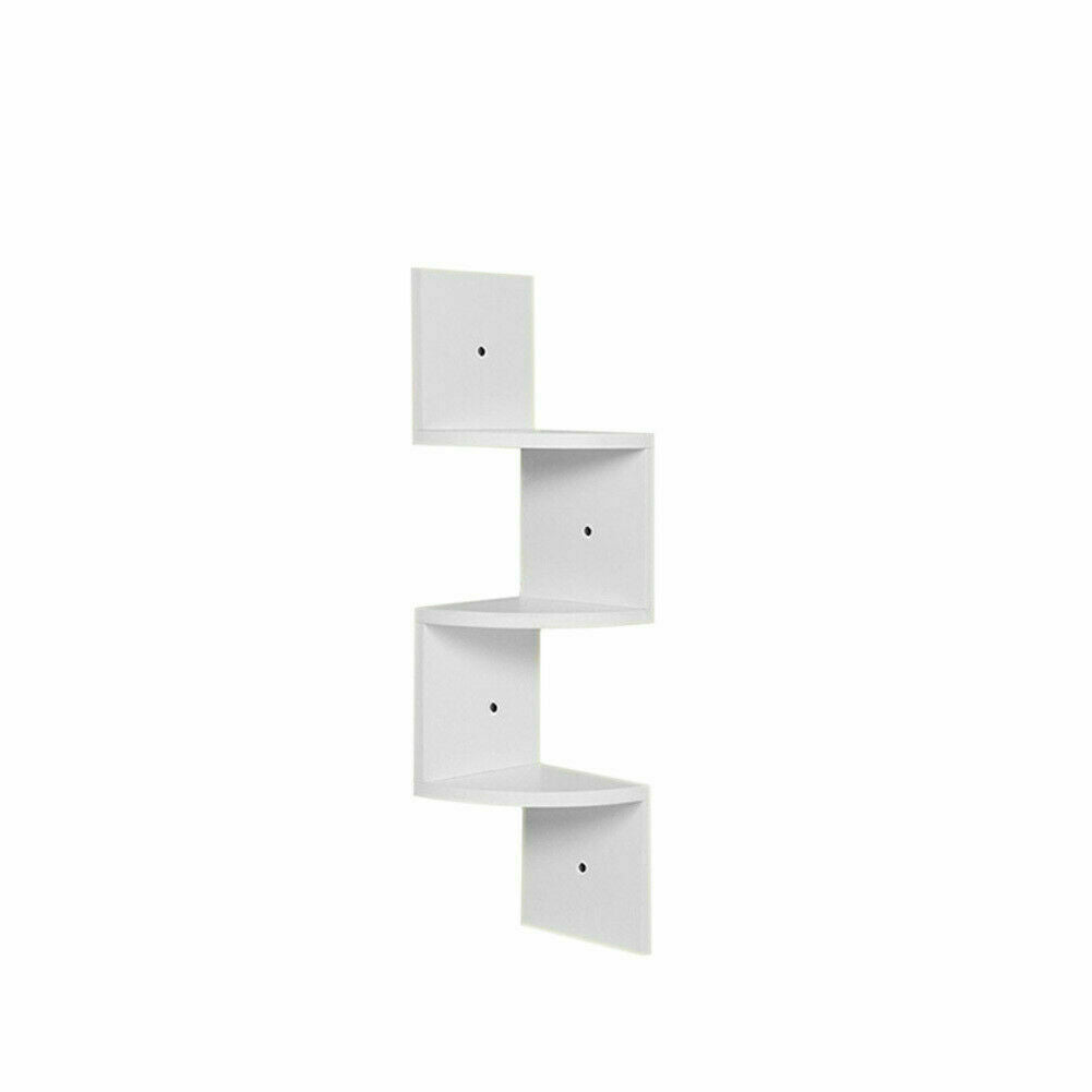 3/5 Tier Floating Wall Shelves Corner Shelf Storage Wood Display Bookcase Decor