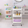 3 Tier Slim Kitchen Storage Trolley Cart Rack Tray Shelf Rolling Wheel W/ Handle