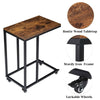 Industrial Sofa Table End Table C-Shape Side Table Coffee Laptop Table Rustic
