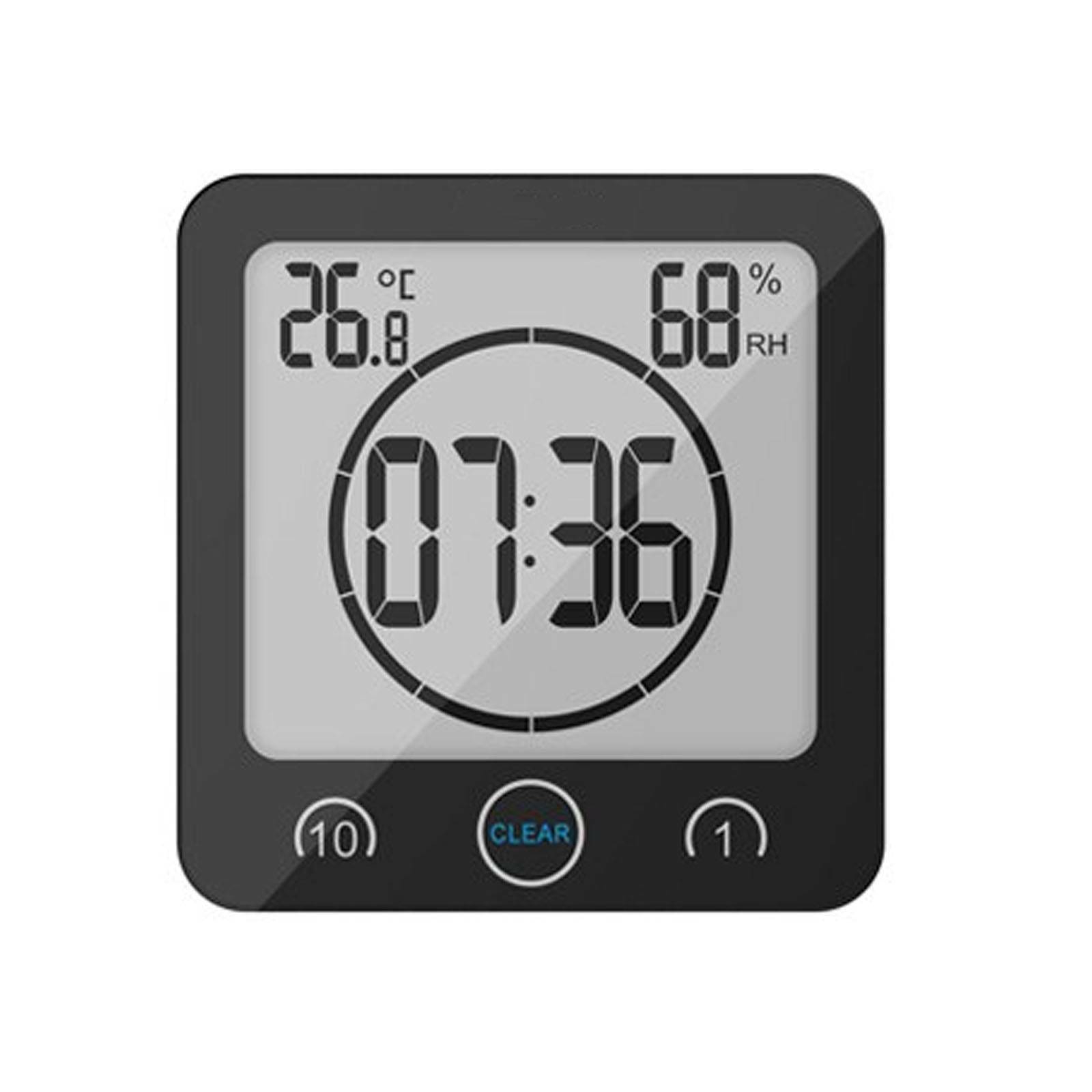Bathroom Waterproof Digital Shower Clock Timer Alarm Temperature Meter Humidity