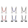 2pc Polished Steel Queue Rope Barrier Velvet Rope Stanchion Posts Stands 3 color