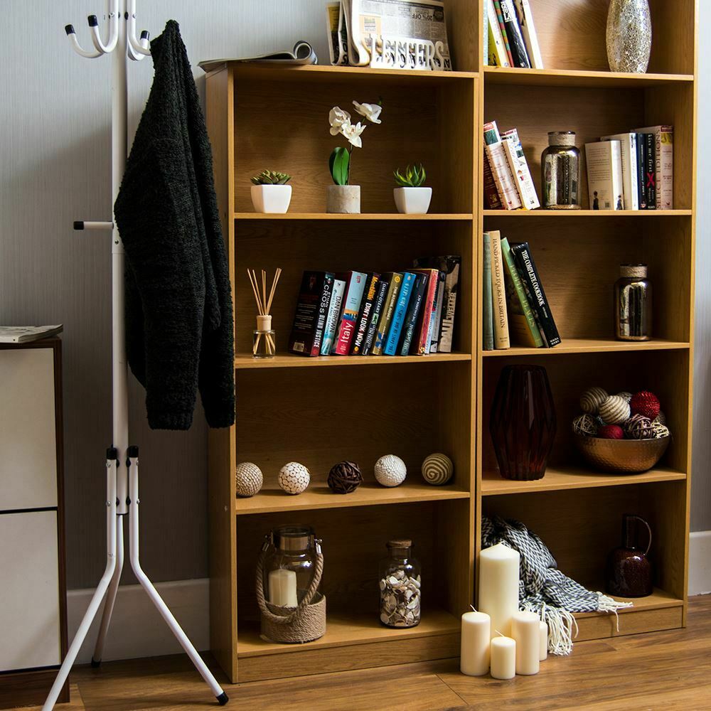 2 3 4 5 Tier Wooden Bookcase Shelving Display Storage Shelf Unit Wood Furniture