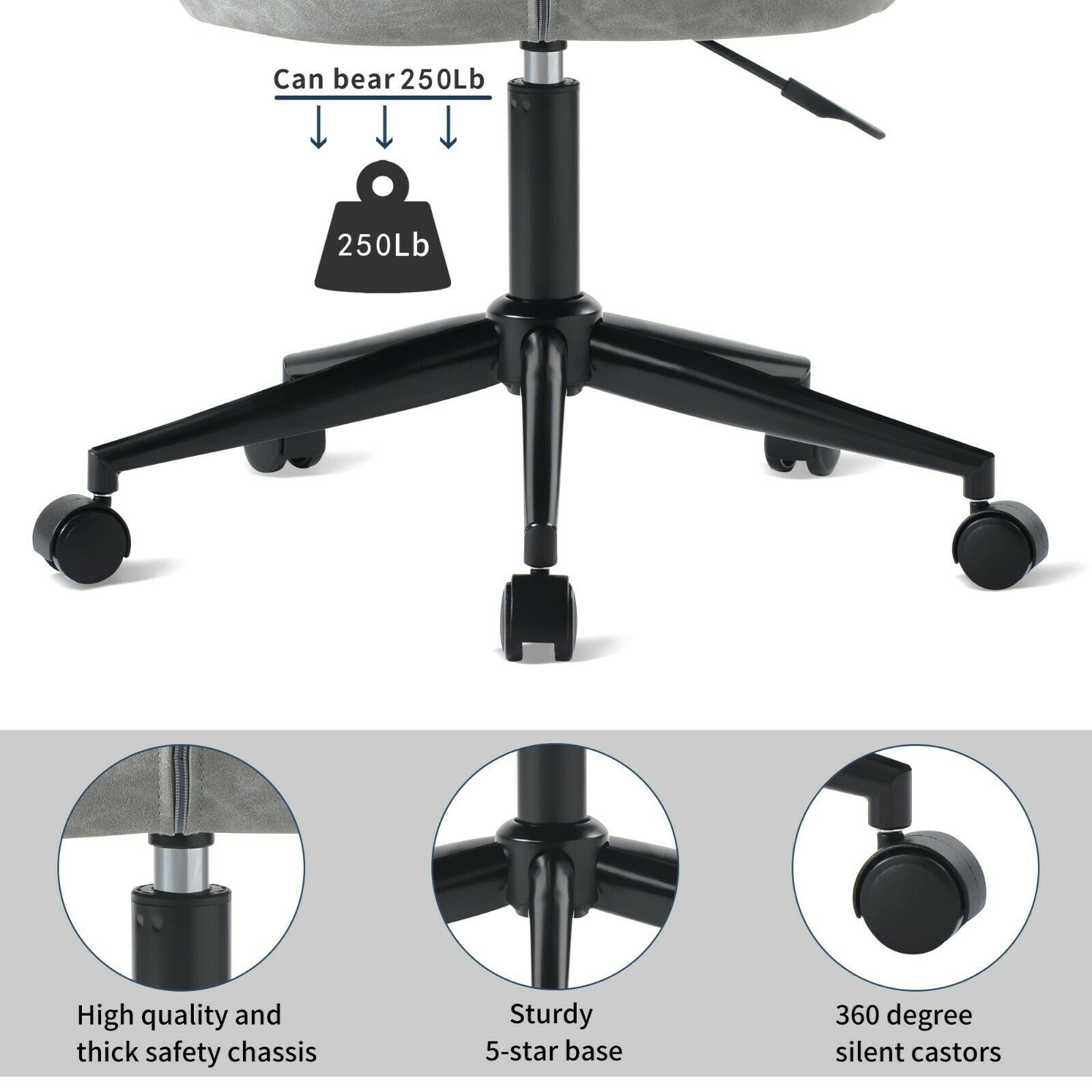 Office Chair Swivel Desk Chair Ergonomic Adjustable Home Computer Chair Cushion