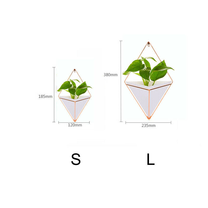 Wall Hanging Flower Plant Pots Geometric Art Decorative Basket Vase Planter Box