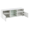 White Modern TV Stand Sideboard Cabinet Matt Body High Gloss Doors LED Lights