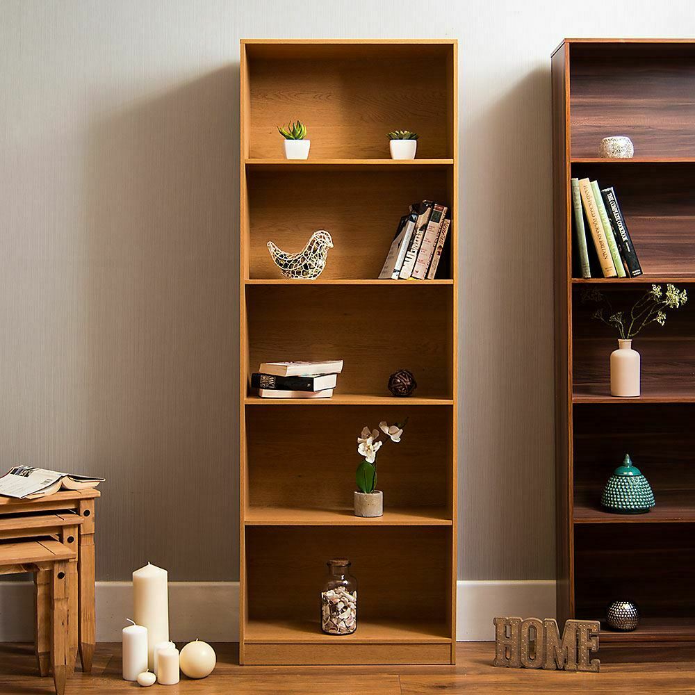 2 3 4 5 Tier Wooden Bookcase Shelving Display Storage Shelf Unit Wood Furniture