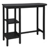 Bar Table with 2 Storage Shelves Breakfast Dining Table Kitchen  Metal