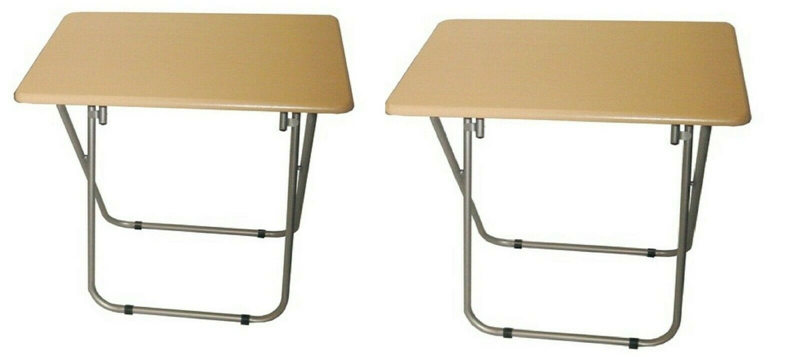 2x Small Folding Wooden TV Table Side Fold Computer Desk Table Dinner Tea Coffee