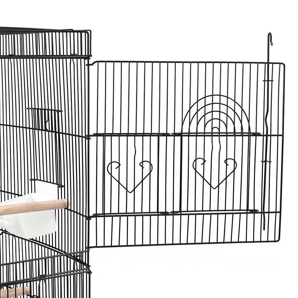 Extra Large Metal Bird Parrot Cage Birdcage for Canary Budgie Cockatiel w/ Stand