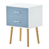 White Bedside Table Side Table 2 Drawers Cabinet Wooden Nightstand Storage Chest
