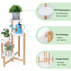 Indoor Corner Bamboo Plant Stand Round Planter Potted Holder End Table Display