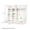 Wall-Mounted Folding Table Laptop Computer Desk with Shelves Cabinet Home Study