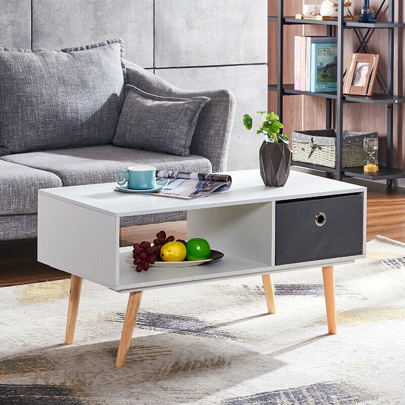 Modern Coffee Table End Table TV Unit with Drawer Lounge Living Room Furniture