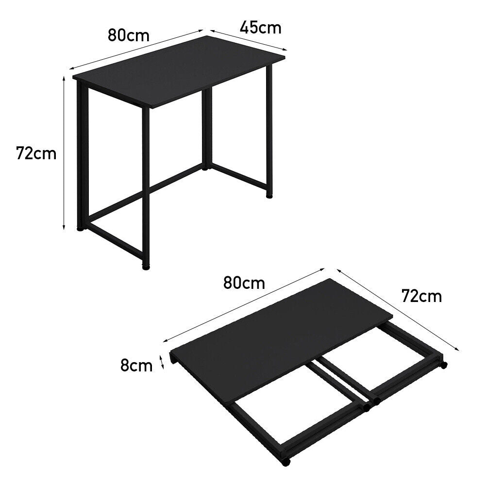 Black Computer Desk Study Table PC Laptop Workstation Home Office Furniture Wood