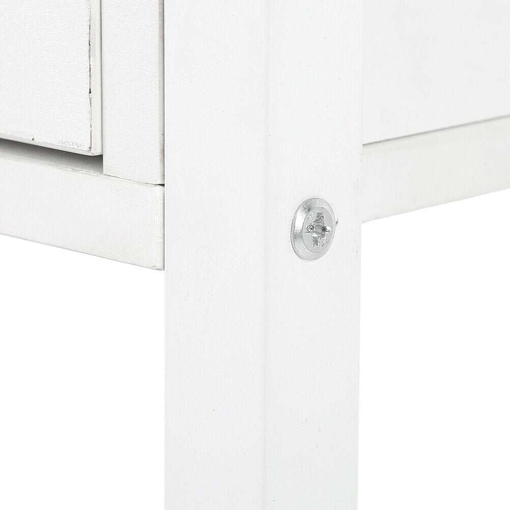 White Bedside Table Cabinet Side End Table Nightstand Storage Organizer 3 Tier