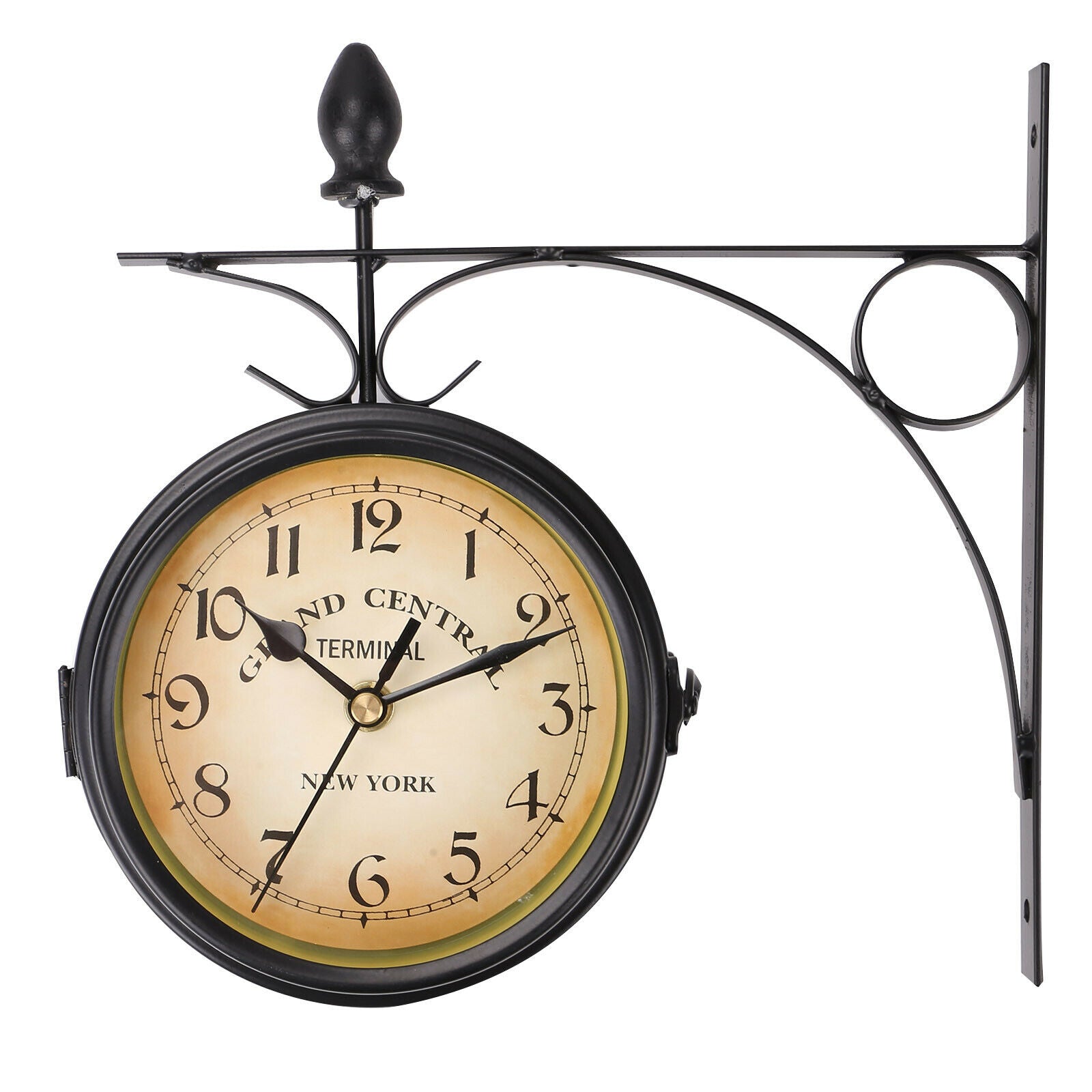 Classic Double-sided Outdoor Garden Paddington Station Wall Clock Iron Frame