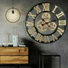 LARGE OUTDOOR GARDEN WALL CLOCK BIG ROMAN NUMERALS GIANT OPEN FACE METAL 60CM