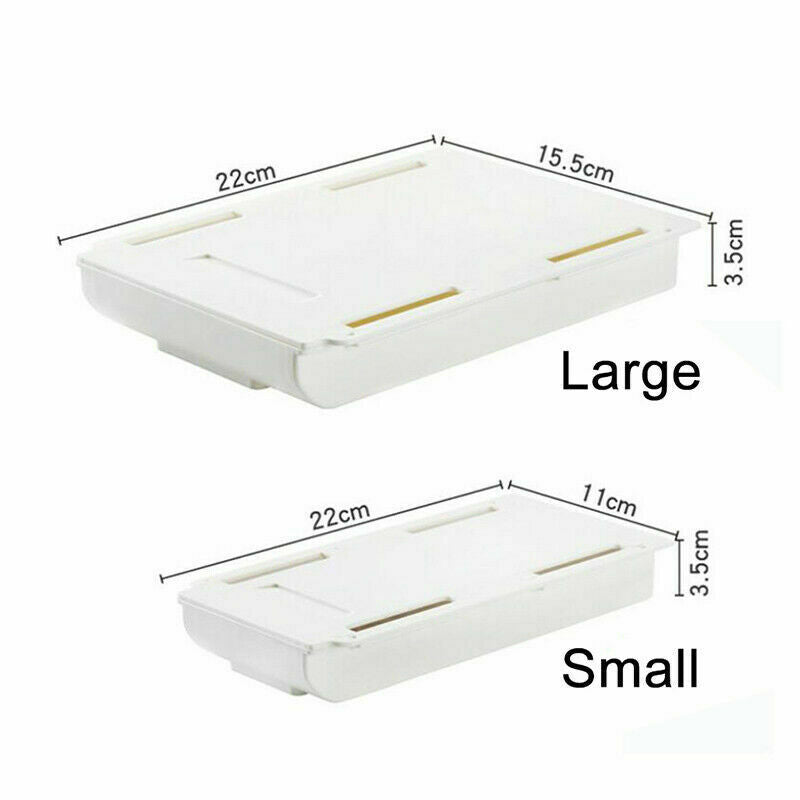 Self Adhesive Under Desk Table Drawer Tray Pencil Organizer Hidden Storage Box