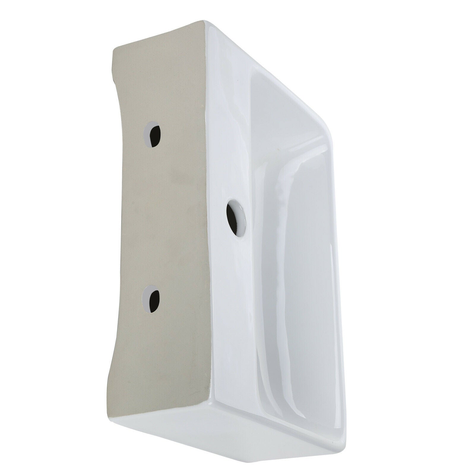 Compact classic Cloakroom Basin square ceramic small wall hanging Bathroom Sinks