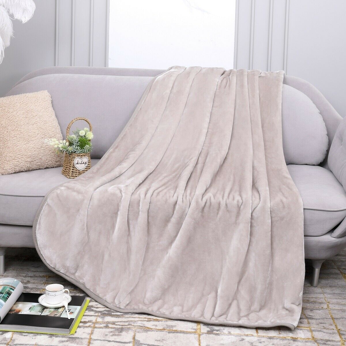 Fleece Blanket Large Sofa Throw Soft Warm Faux Fur Mink Double & King Size