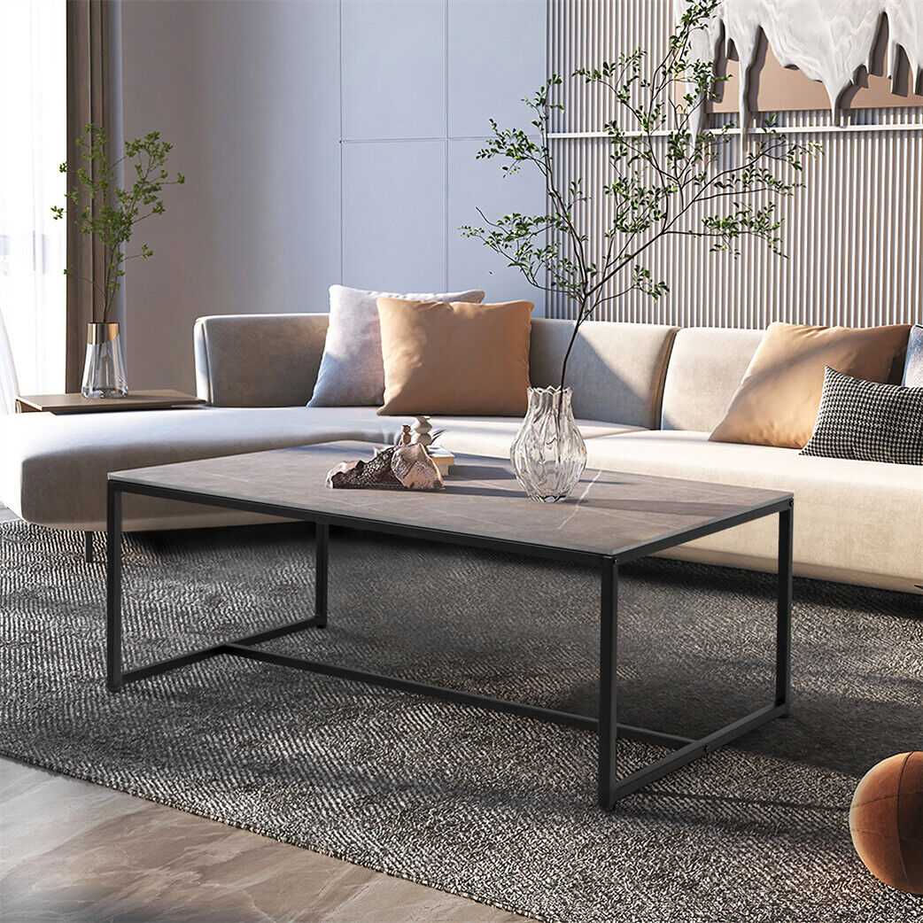 Modern Rectangular Marble Coffee Table Sofa Side End Table Living Room Furniture