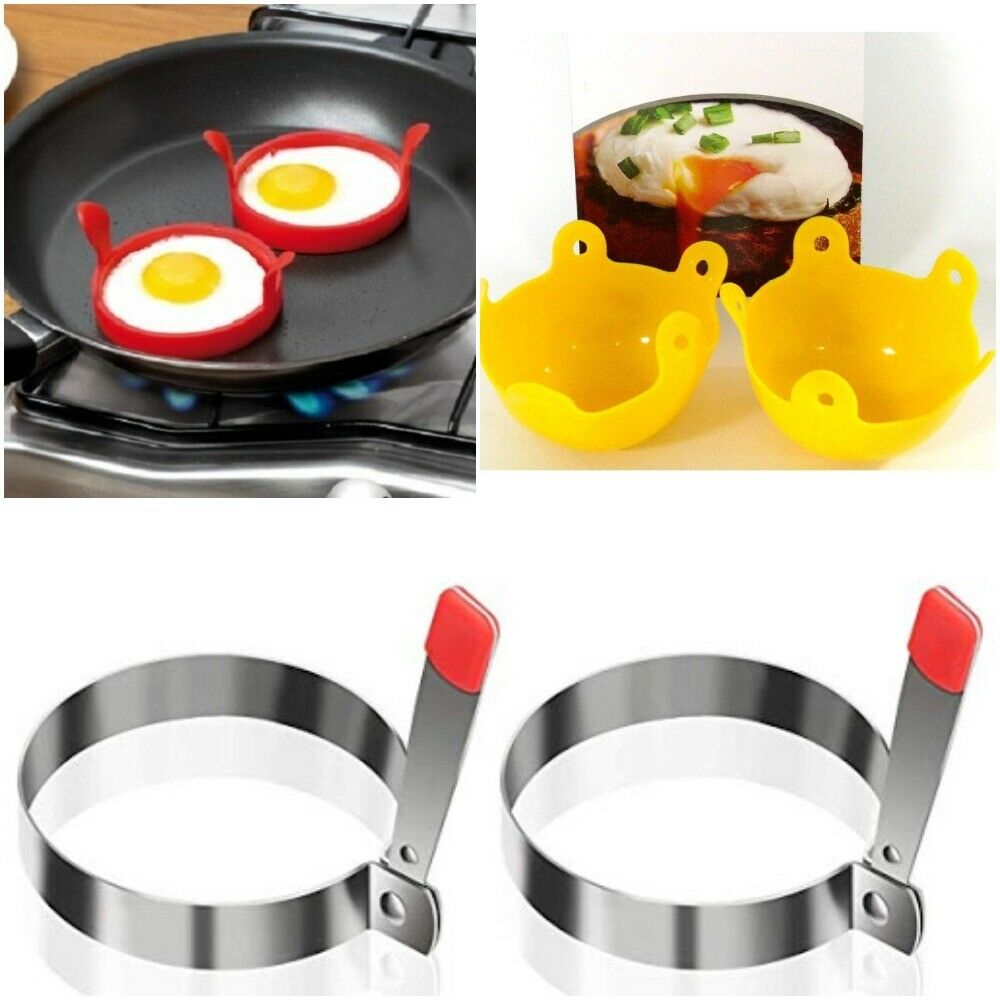 New Egg Ring Poacher Cooking Moulds Perfect Round Eggs 3" For Burgers Pancake
