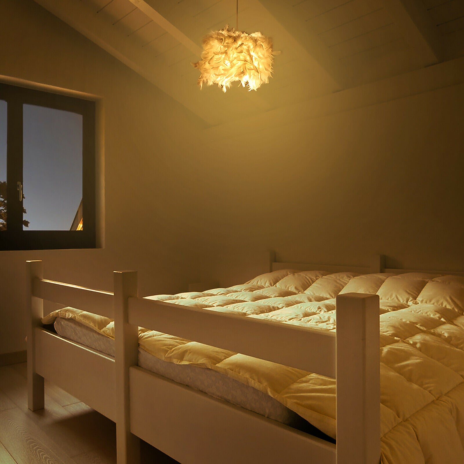 Feather Light Shade Ceiling Pendant Living Bedroom Nordic Style Lampshade Morden