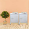1 Pair Vintage Industrial Bedside Tables Retro Locker Side Cabinets White