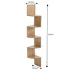 3/5 Tier Wood Floating Shelf Corner Wall Mounted Storage Display Shelf Bookcase